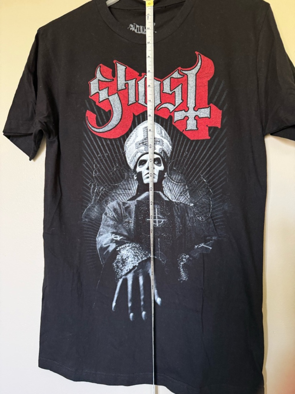 Ghost Black Short Sleeve Tee with Red & White Ghost Graphic - Picture 5 of 6